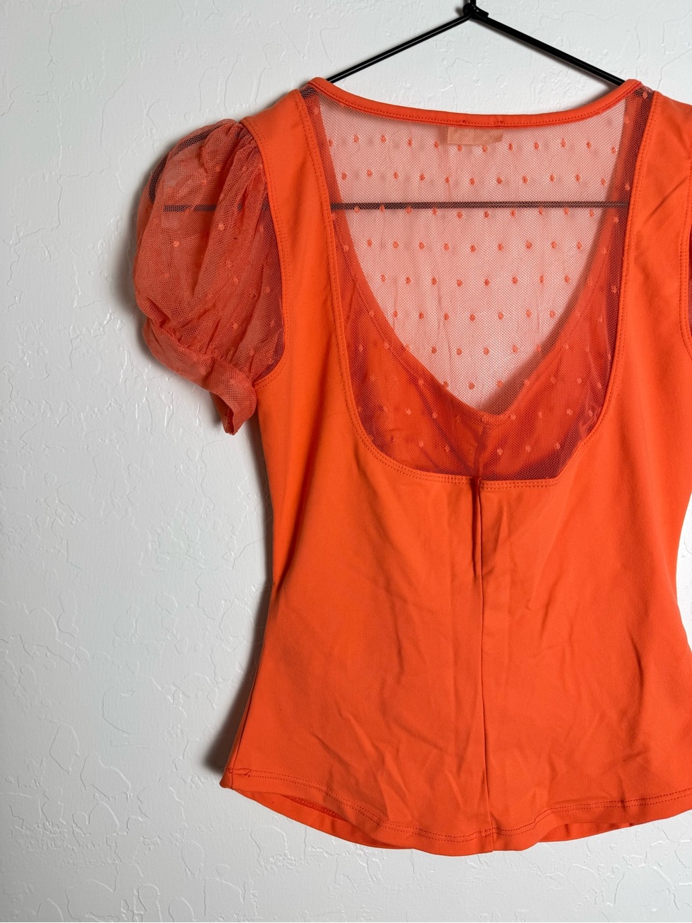 Intimately FP Free People Blush Up Neon Orange Ruched Front Blouse - Picture 9 of 11